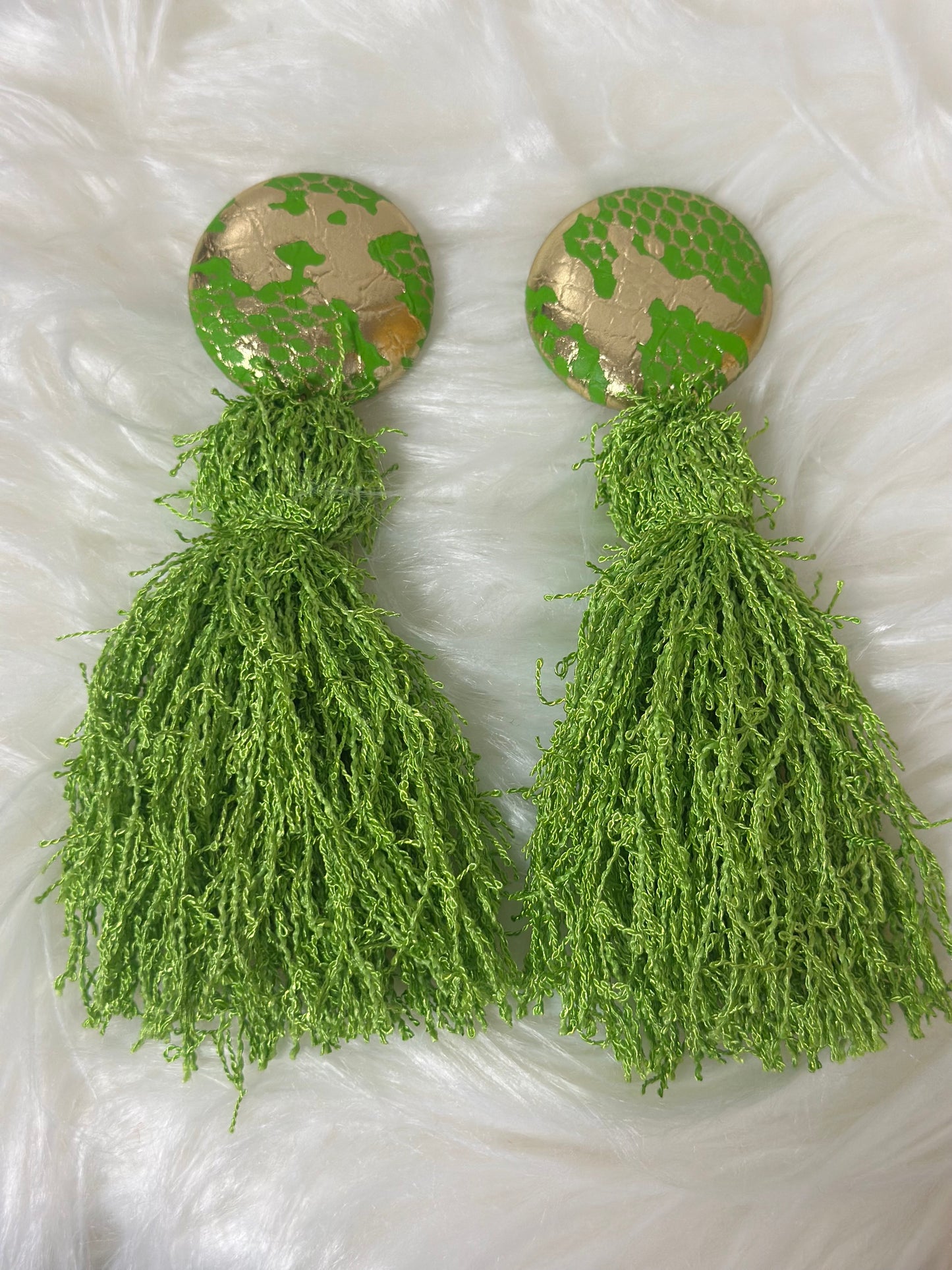 Green & Gold Faux Leather