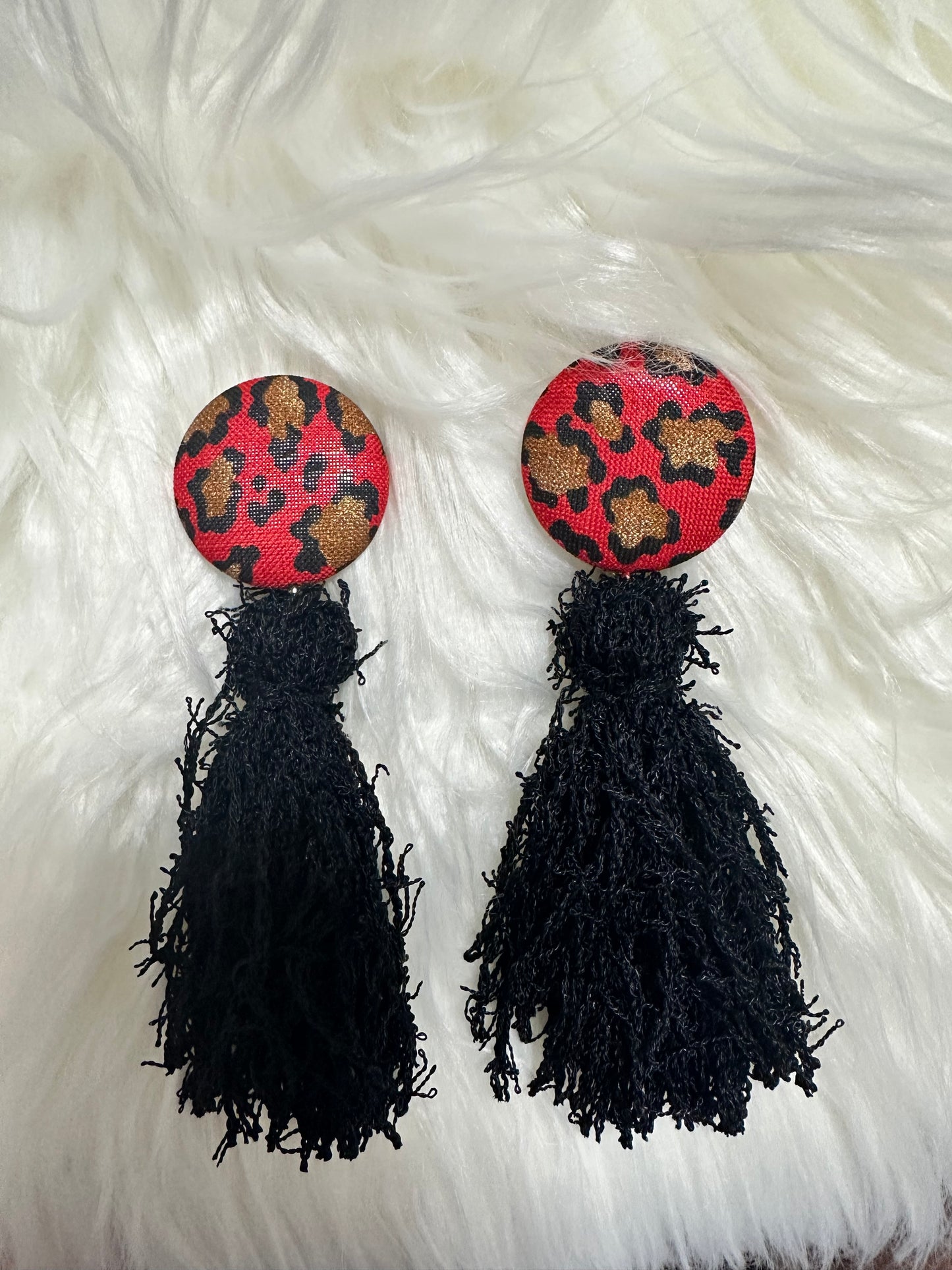 Red Animal Print Fringe