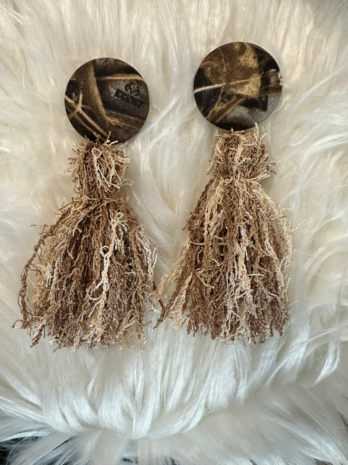 Twig Camo Tan Fringe