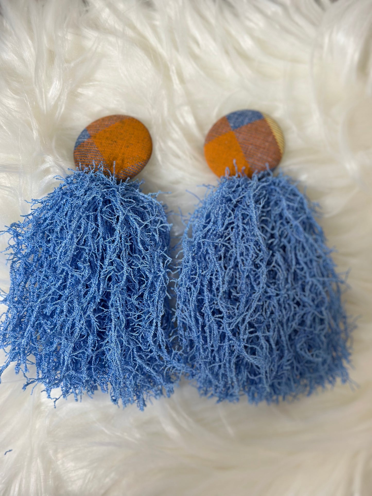 Orange & Denim Blue Fringe