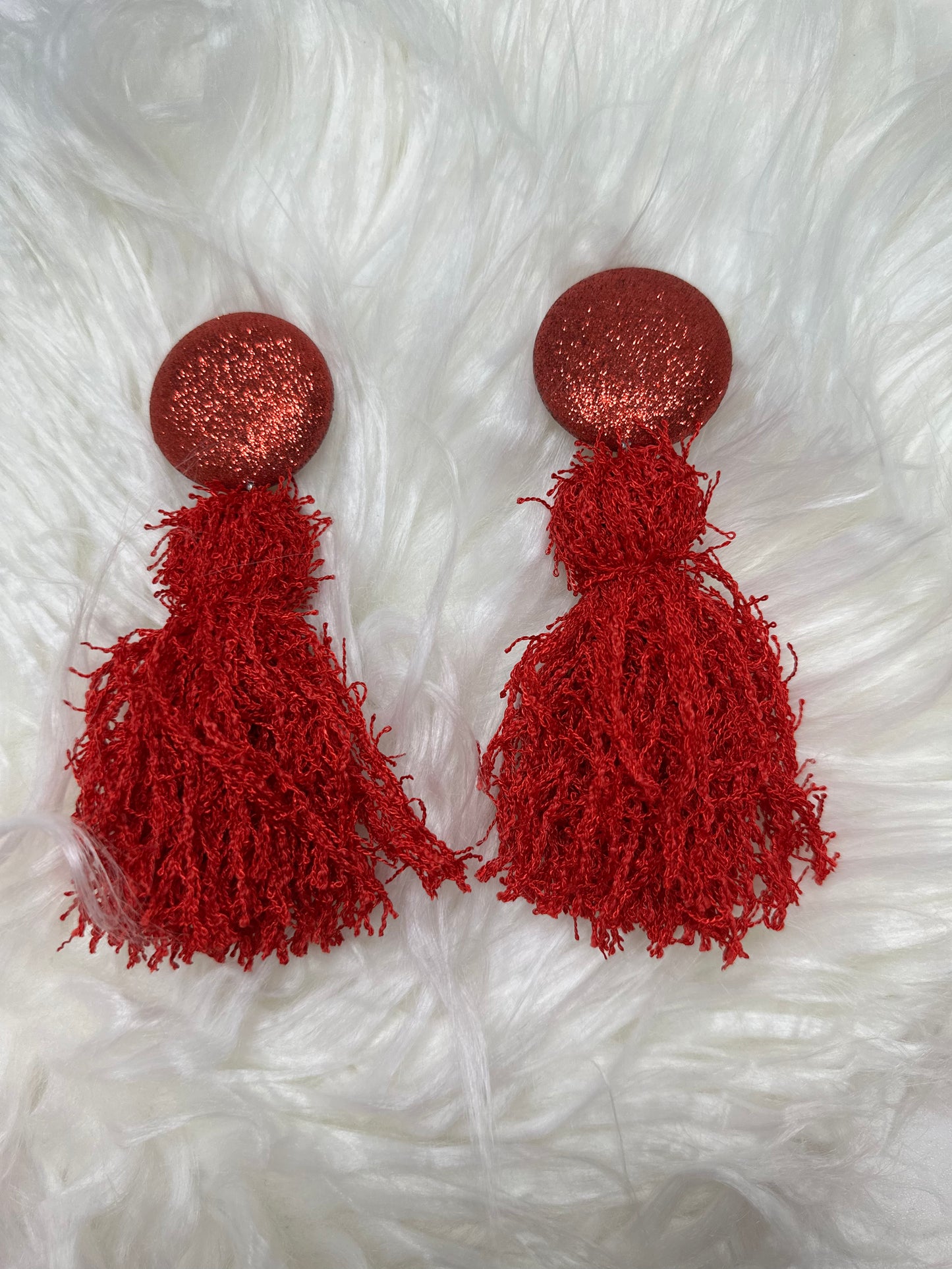 Red Glitter with Fringe