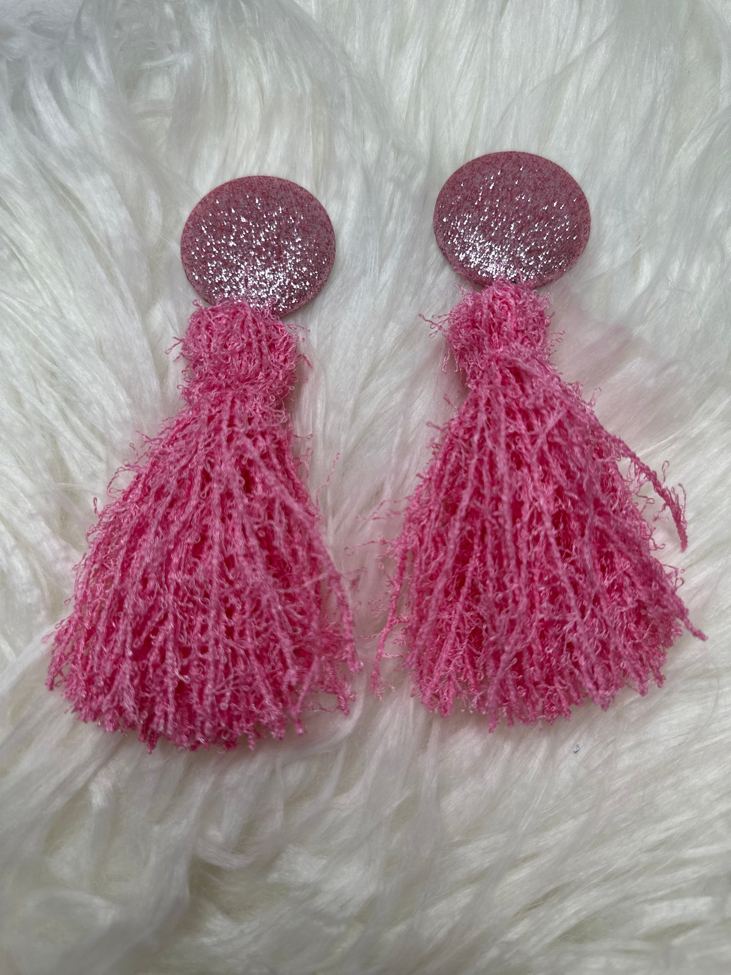 Pink Glitter with Fringes