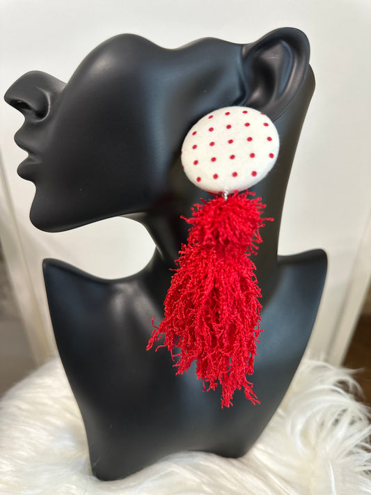 Polka Dot Red Fringe