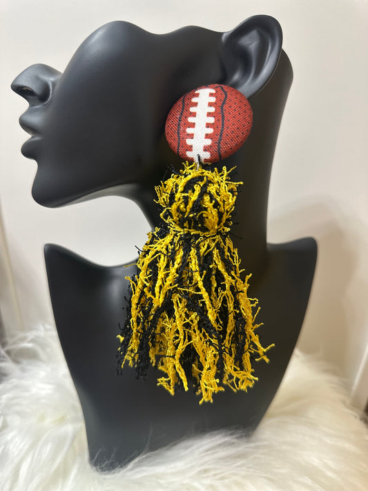 Football Black/Yellow Fringe