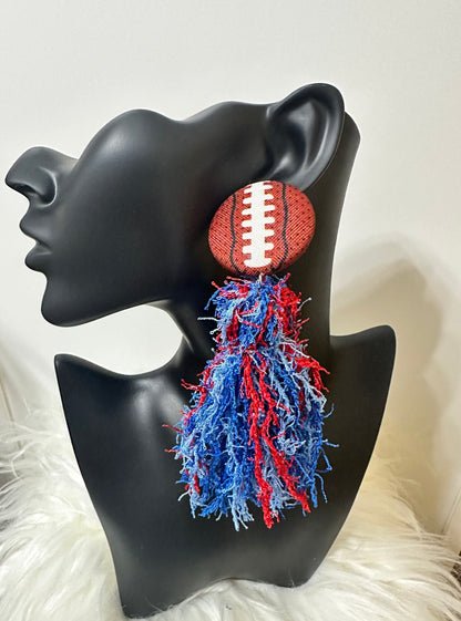 Football Blue/Red Fringe
