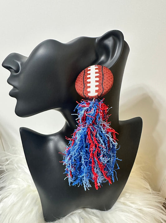 Football Blue/Red Fringe