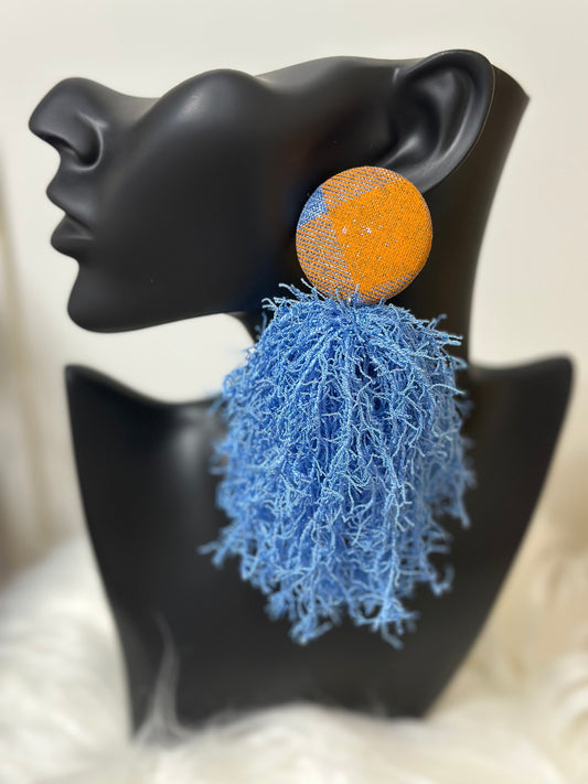 Orange & Denim Blue Fringe
