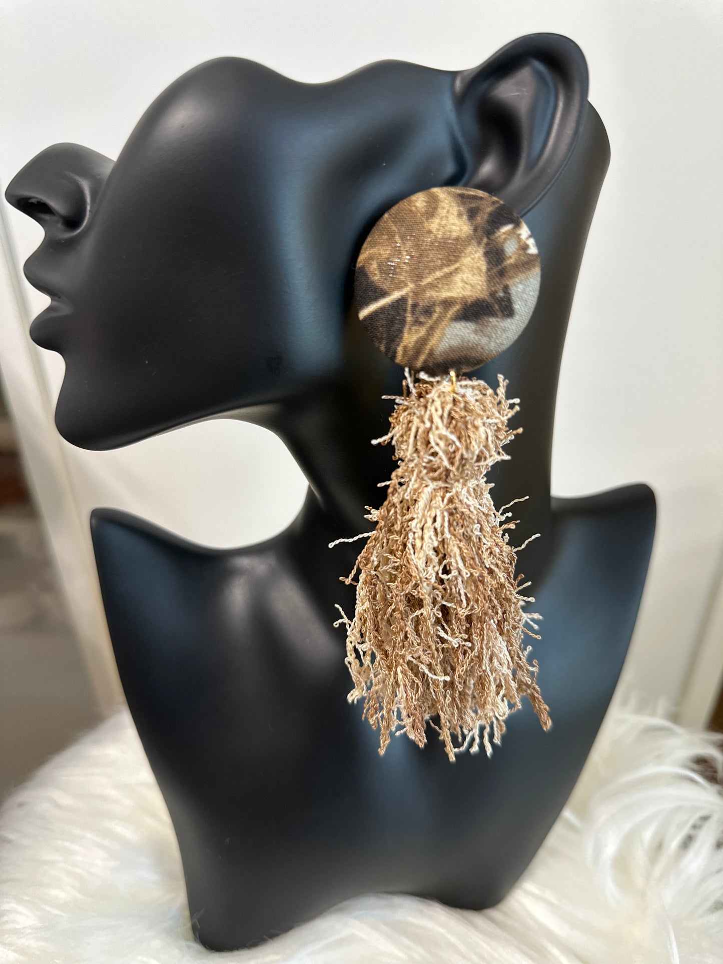 Twig Camo Tan Fringe