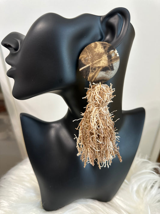 Twig Camo Tan Fringe