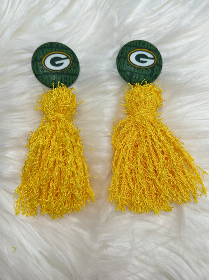 Green Bay Fringe Earrings