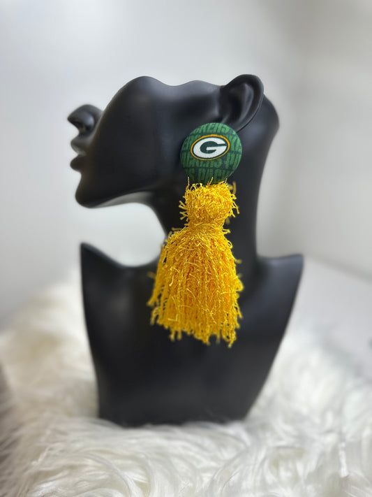 Green Bay Fringe Earrings
