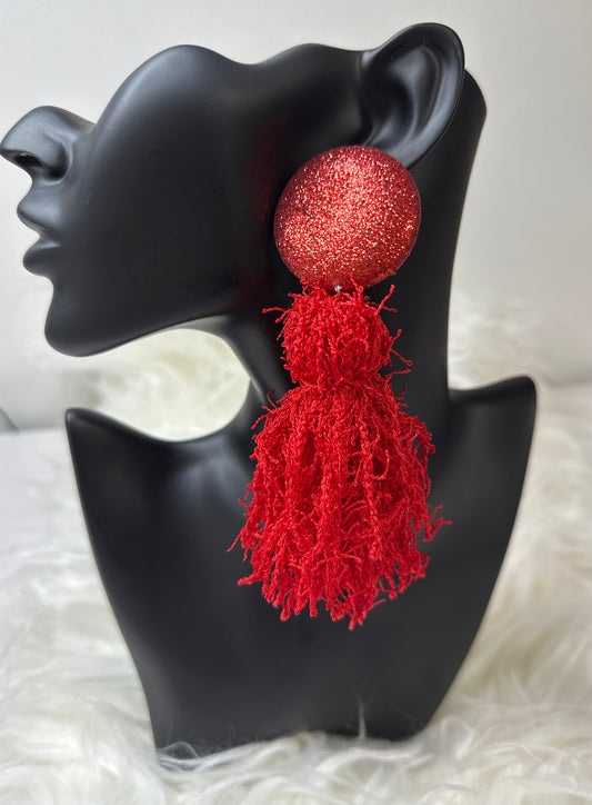 Red Glitter with Fringe