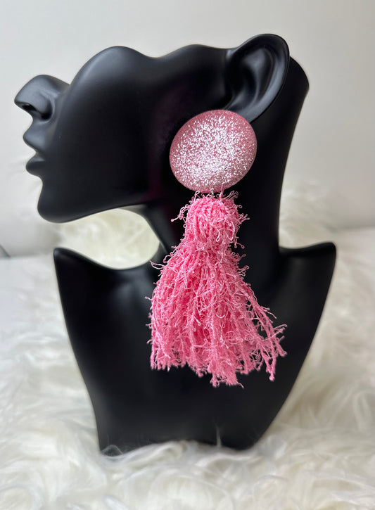 Pink Glitter with Fringes
