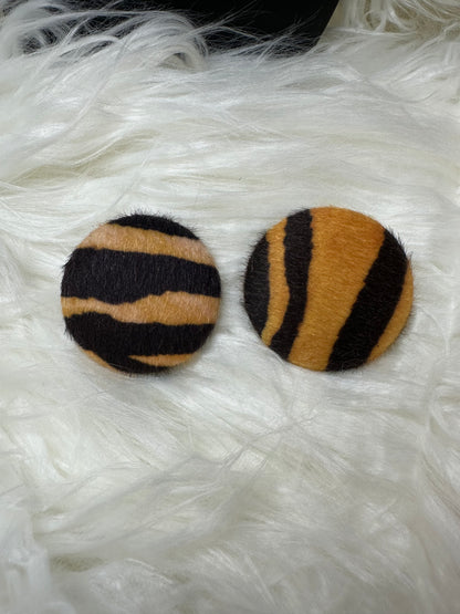 Faux Fur Tiger Button